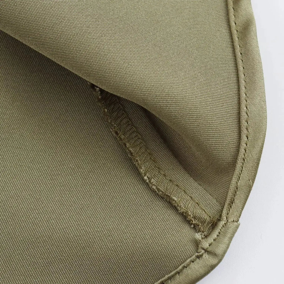 Signature Satin Cowl Neck Ruched Maxi Dress in Olive – view 9