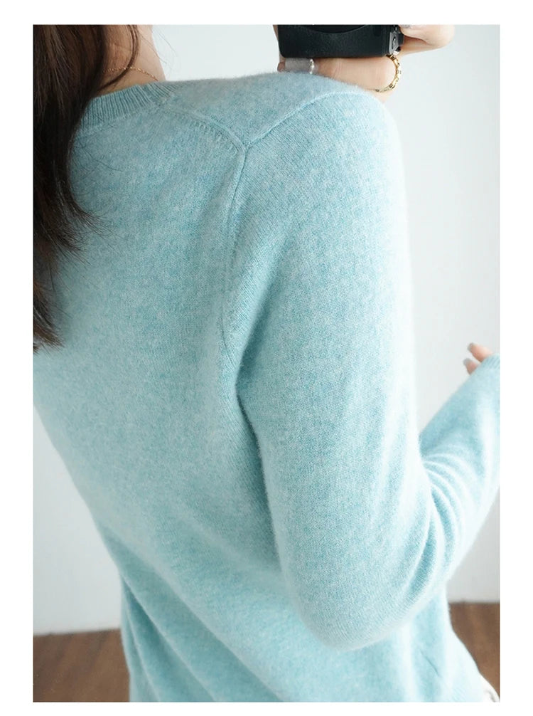 Essential Soft Knit Crew Neck Sweater in Mint – view 7