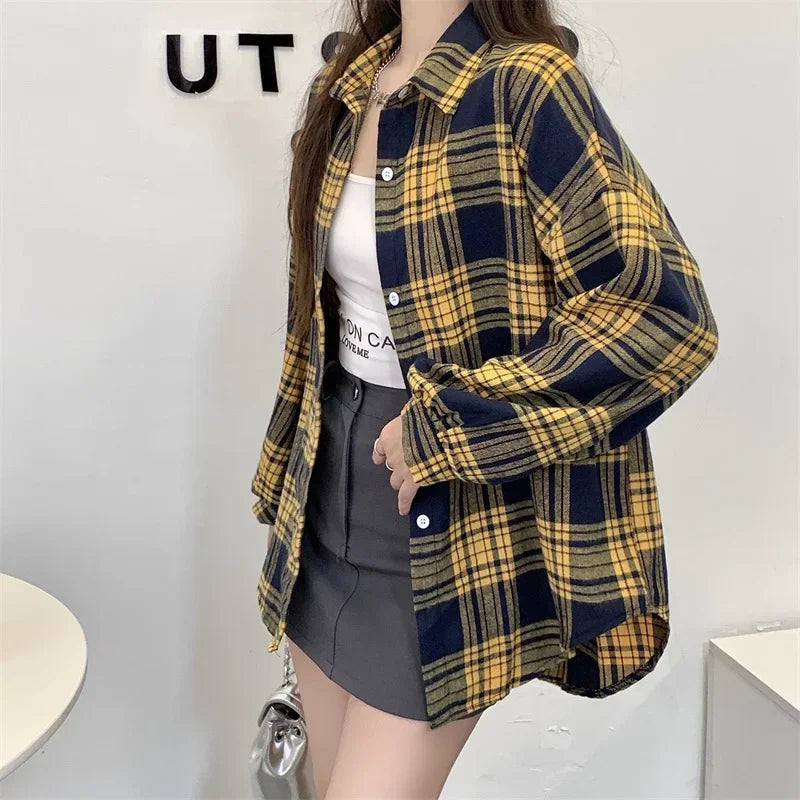 Essential Oversized Plaid Flannel Shirt – view 6