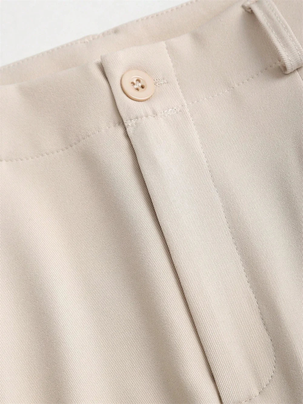 Pleated Wide Leg Suit Trousers in Beige – view 3