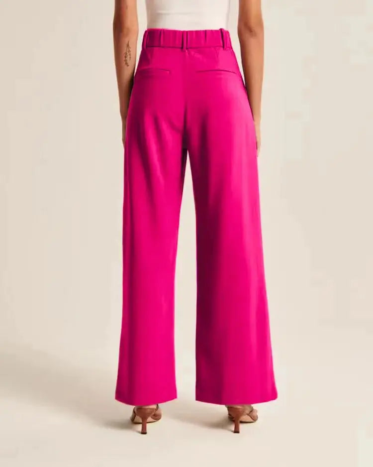 Classic Pleated High Waist Wide Leg Trousers – view 9