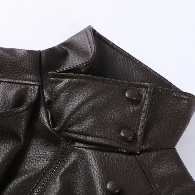Signature Oversized Faux Leather Moto Jacket – view 23