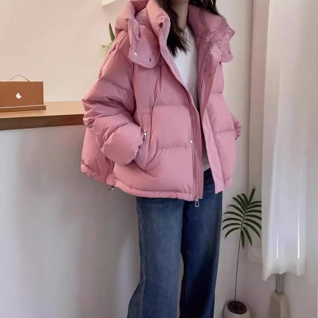 Classic Cropped Hooded Puffer Jacket – view 2