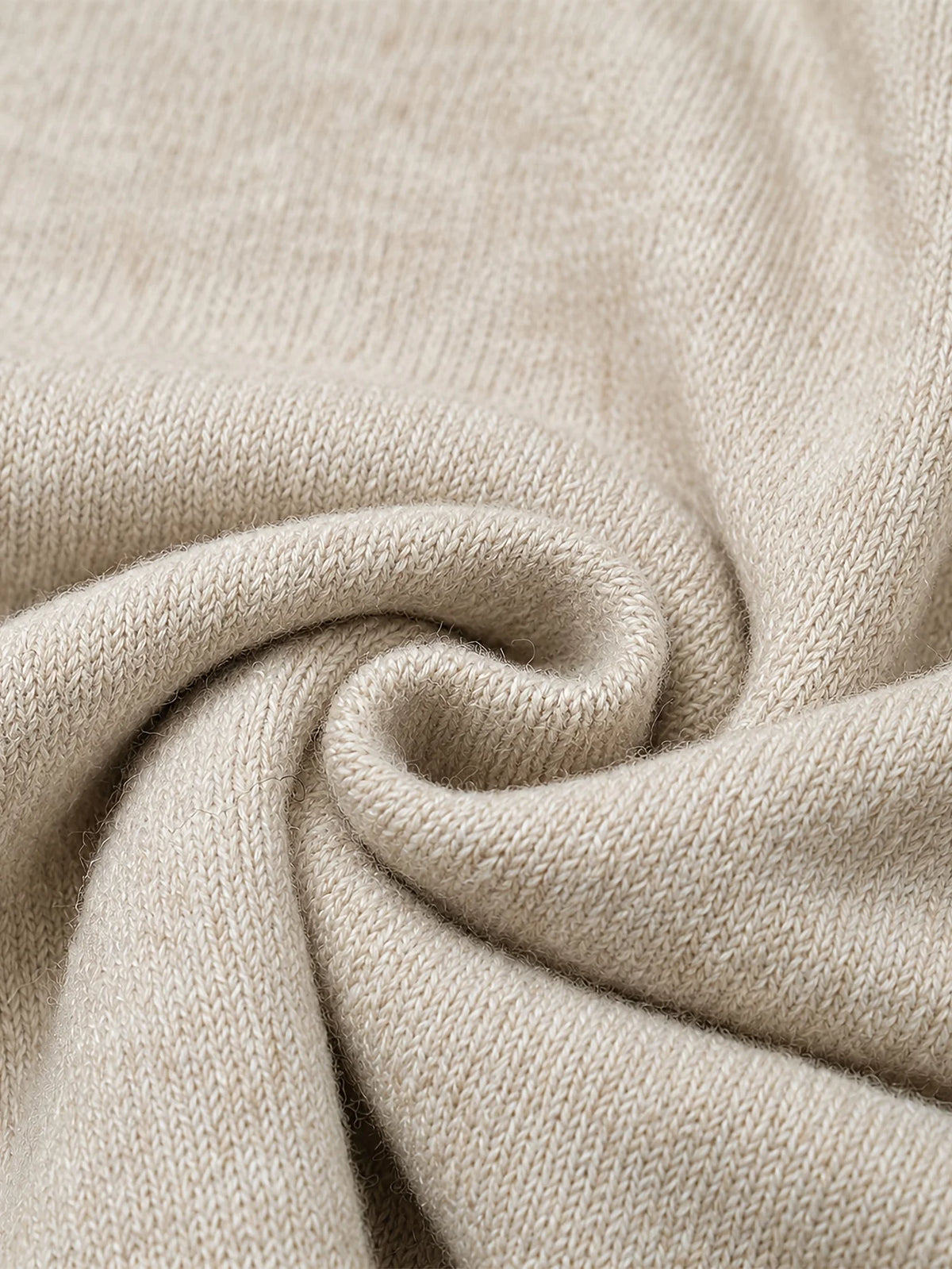 Classic Soft Knit Crew Neck Button Cardigan in Oatmeal – view 4