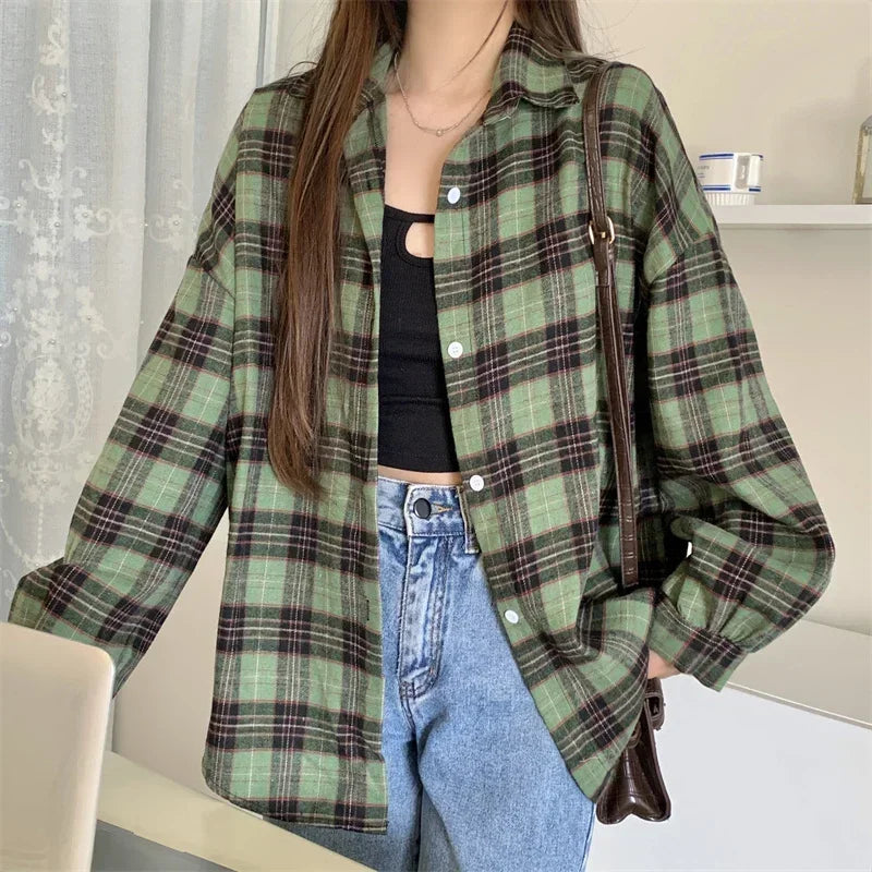Essential Oversized Plaid Flannel Shirt – view 7