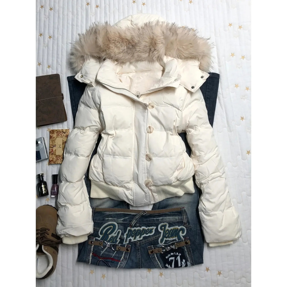 Signature Faux Fur Hood Puffer Jacket – view 11
