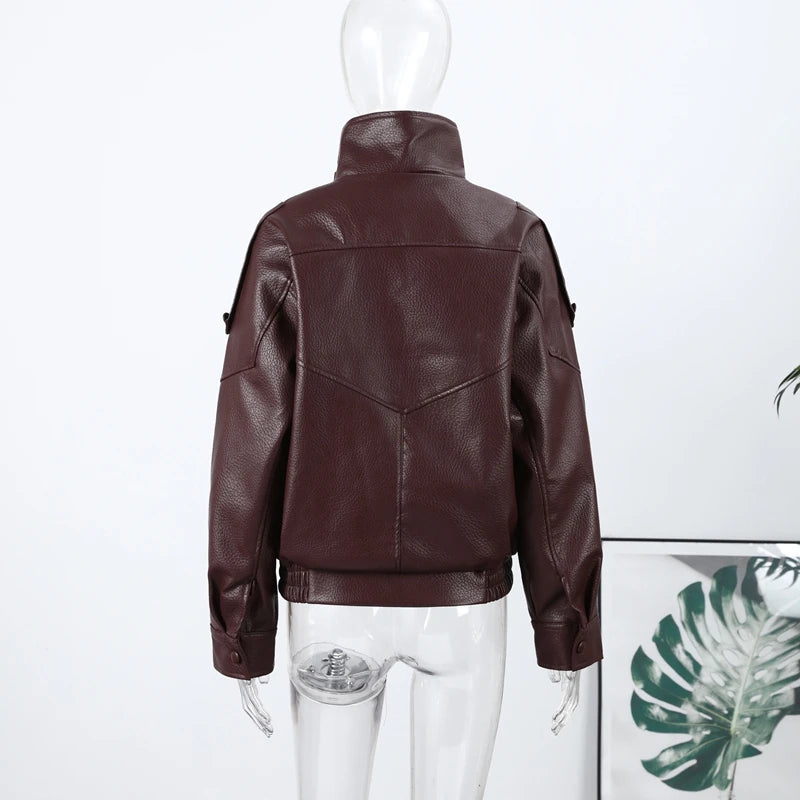 Signature Oversized Faux Leather Moto Jacket – view 18