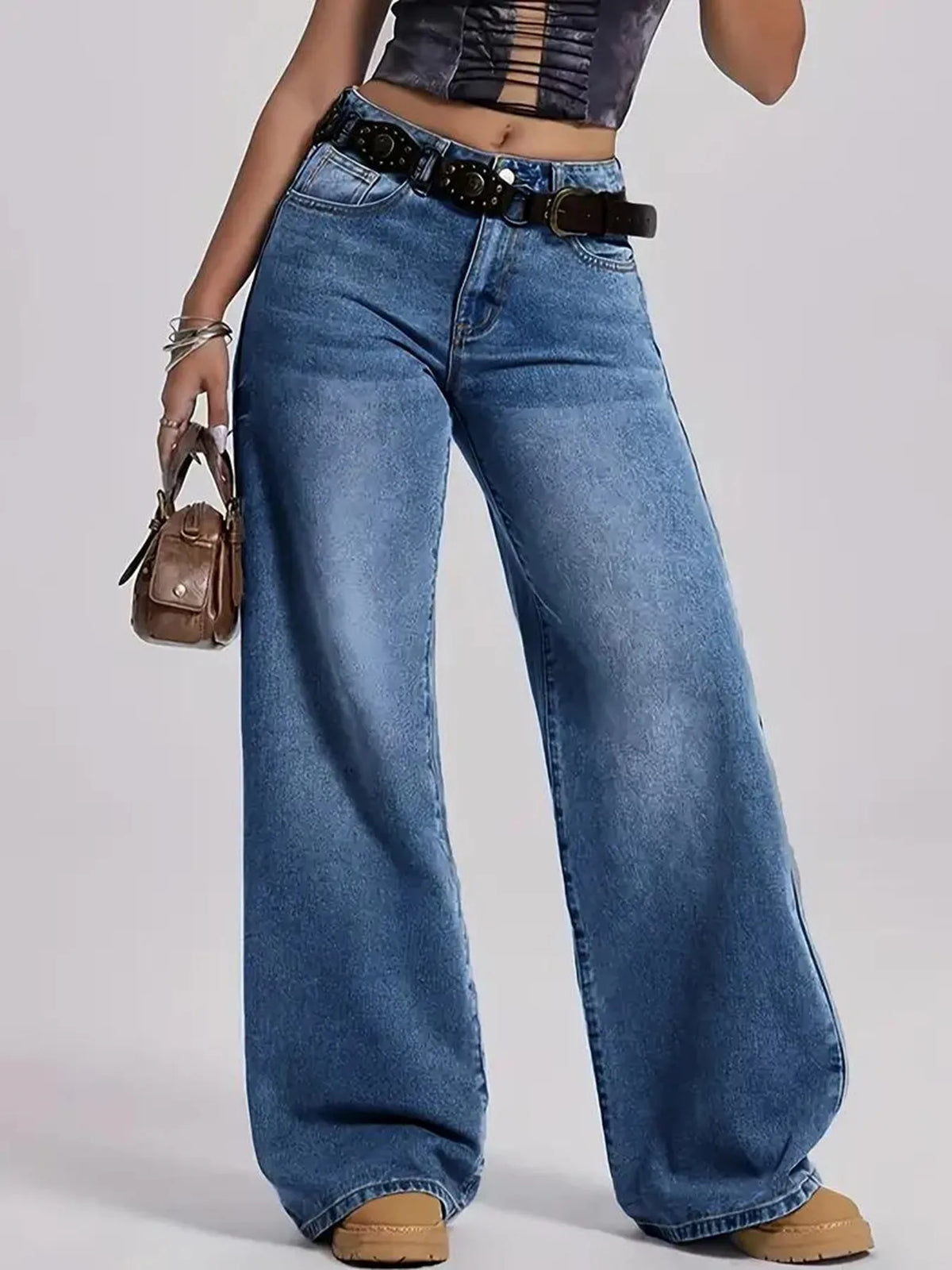 Classic High Rise Stretch Wide Leg Jeans – view 7