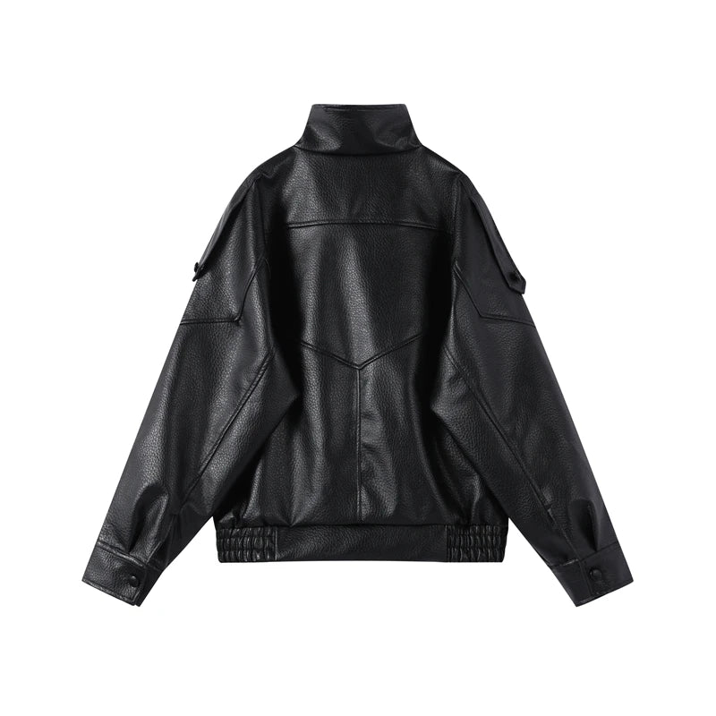 Signature Oversized Faux Leather Moto Jacket – view 22