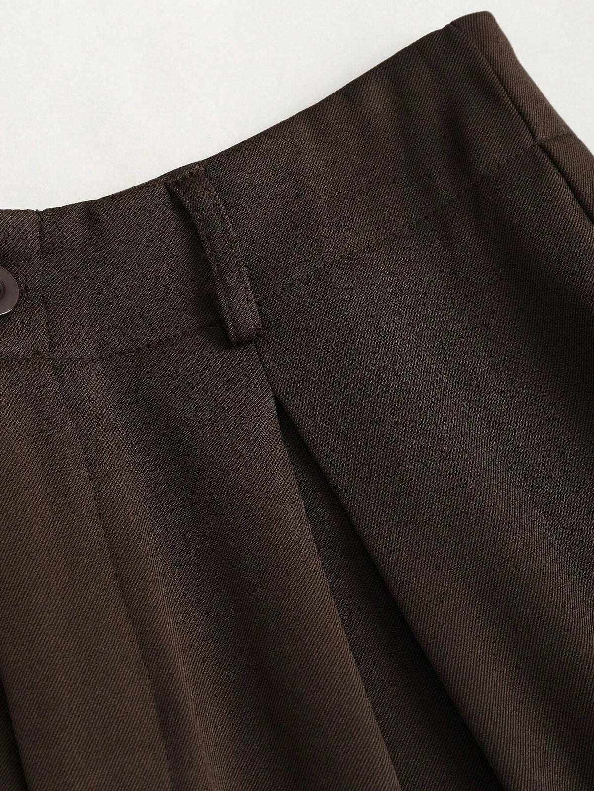 Pleated Wide Leg Suit Trousers in Brown – view 5