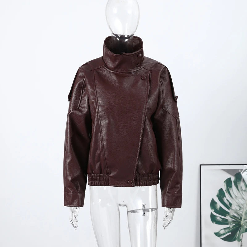 Signature Oversized Faux Leather Moto Jacket – view 17