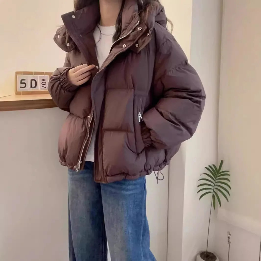 Classic Cropped Hooded Puffer Jacket – view 3