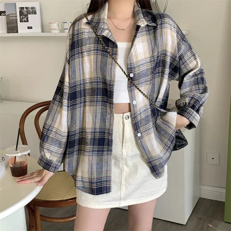 Essential Oversized Plaid Flannel Shirt – view 15