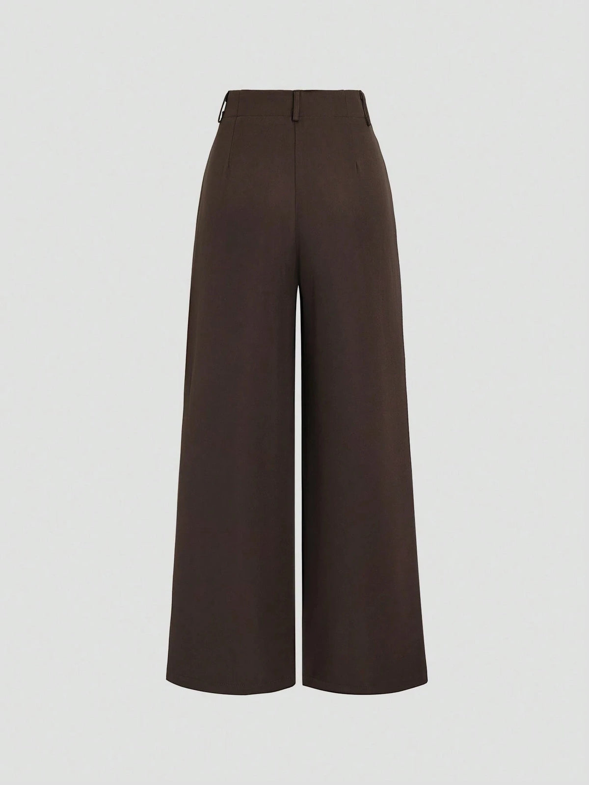 Pleated Wide Leg Suit Trousers in Brown – view 2