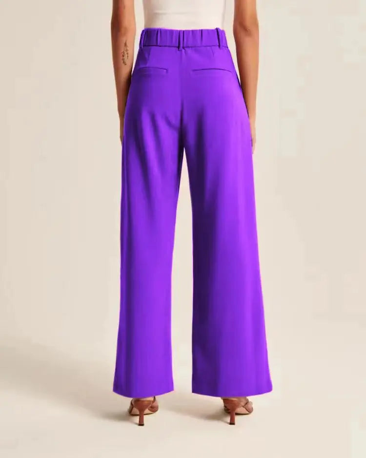Classic Pleated High Waist Wide Leg Trousers – view 8