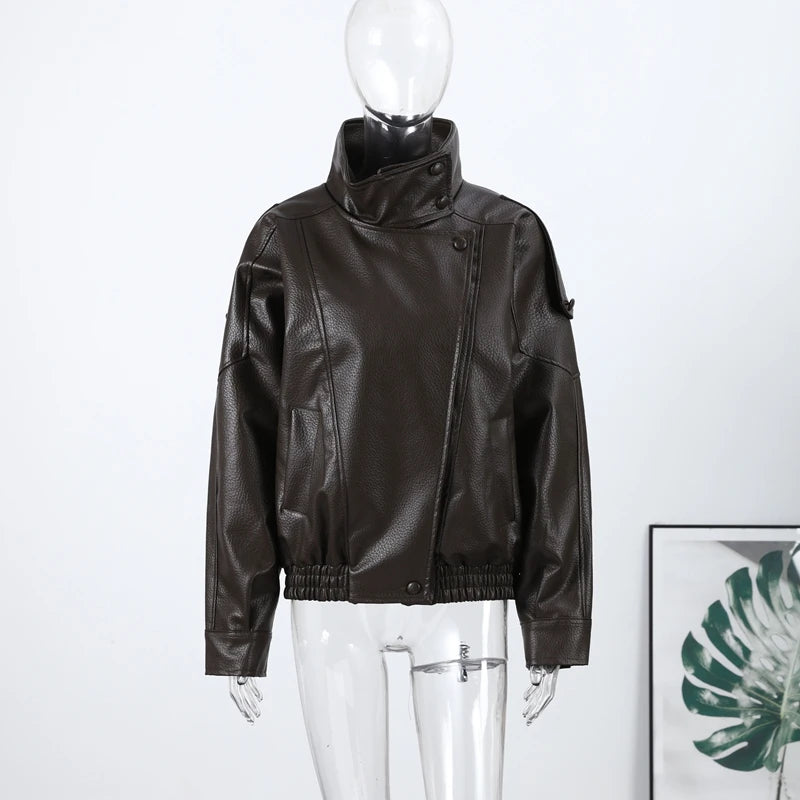 Signature Oversized Faux Leather Moto Jacket – view 15