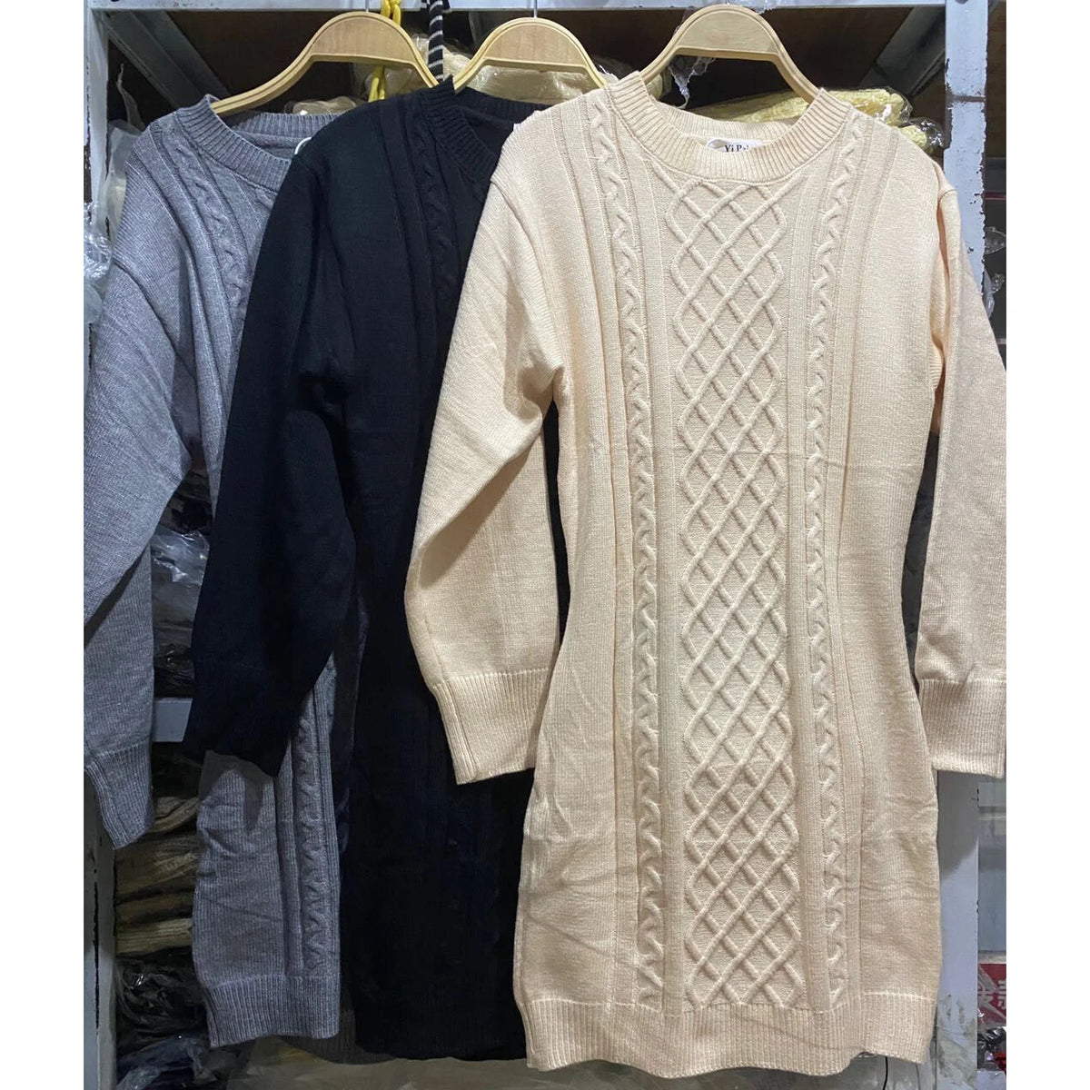Signature Cable Knit Mini Sweater Dress – view 2