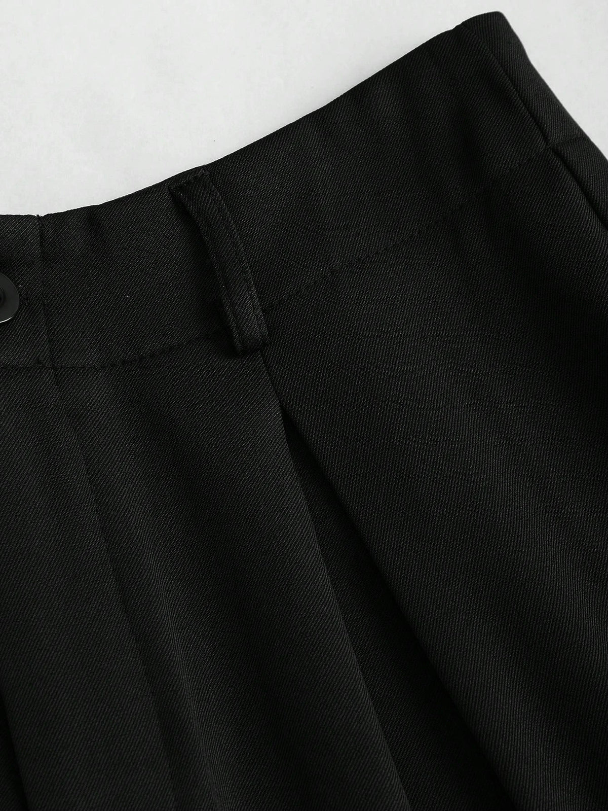 Pleated Wide Leg Suit Trousers in Black – view 4