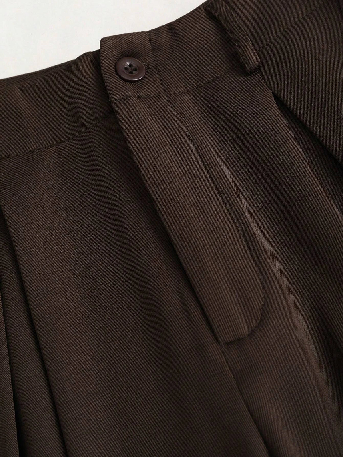 Pleated Wide Leg Suit Trousers in Brown – view 3