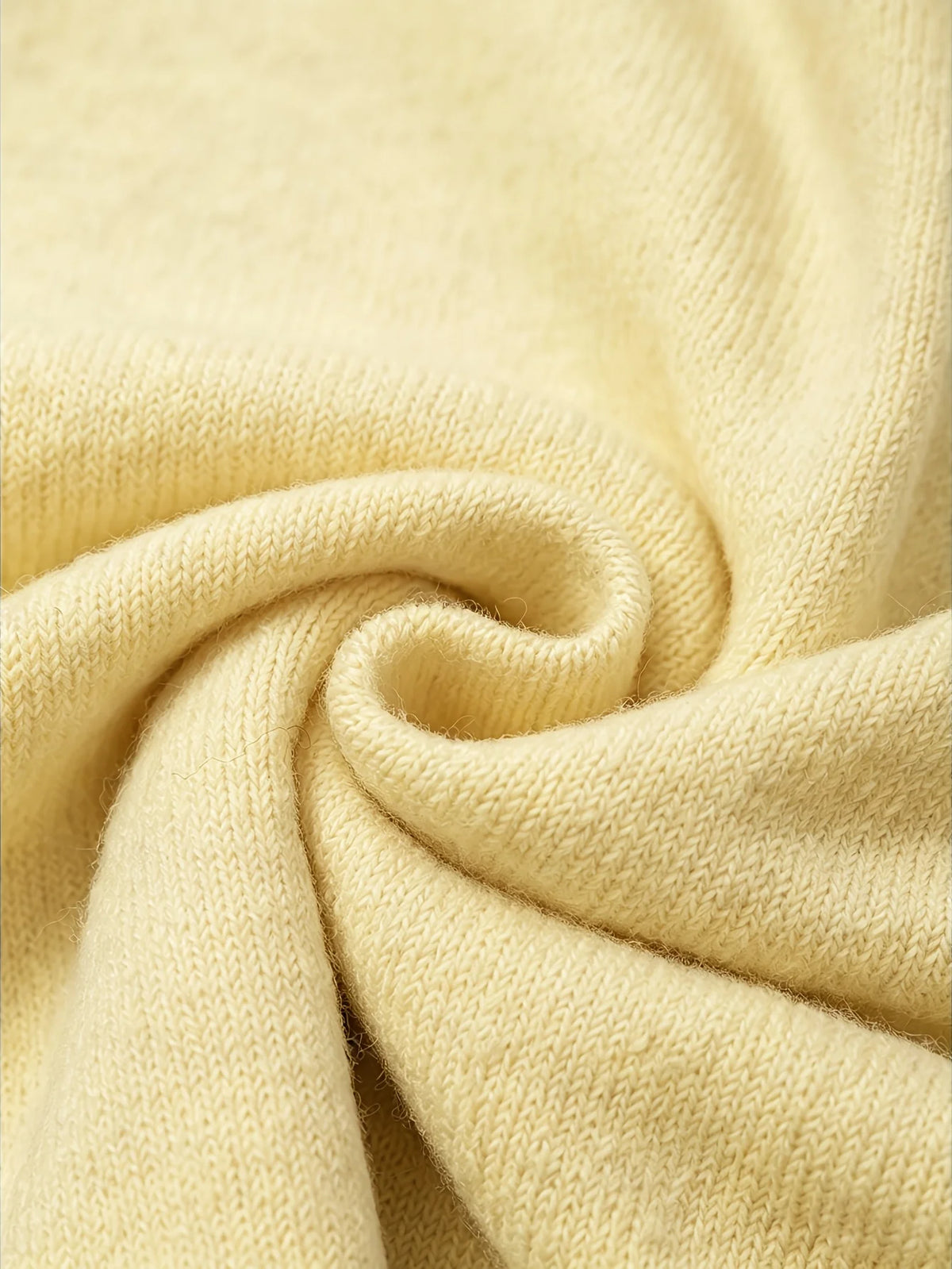 Classic Soft Knit Crew Neck Button Cardigan in Butter Yellow – view 4