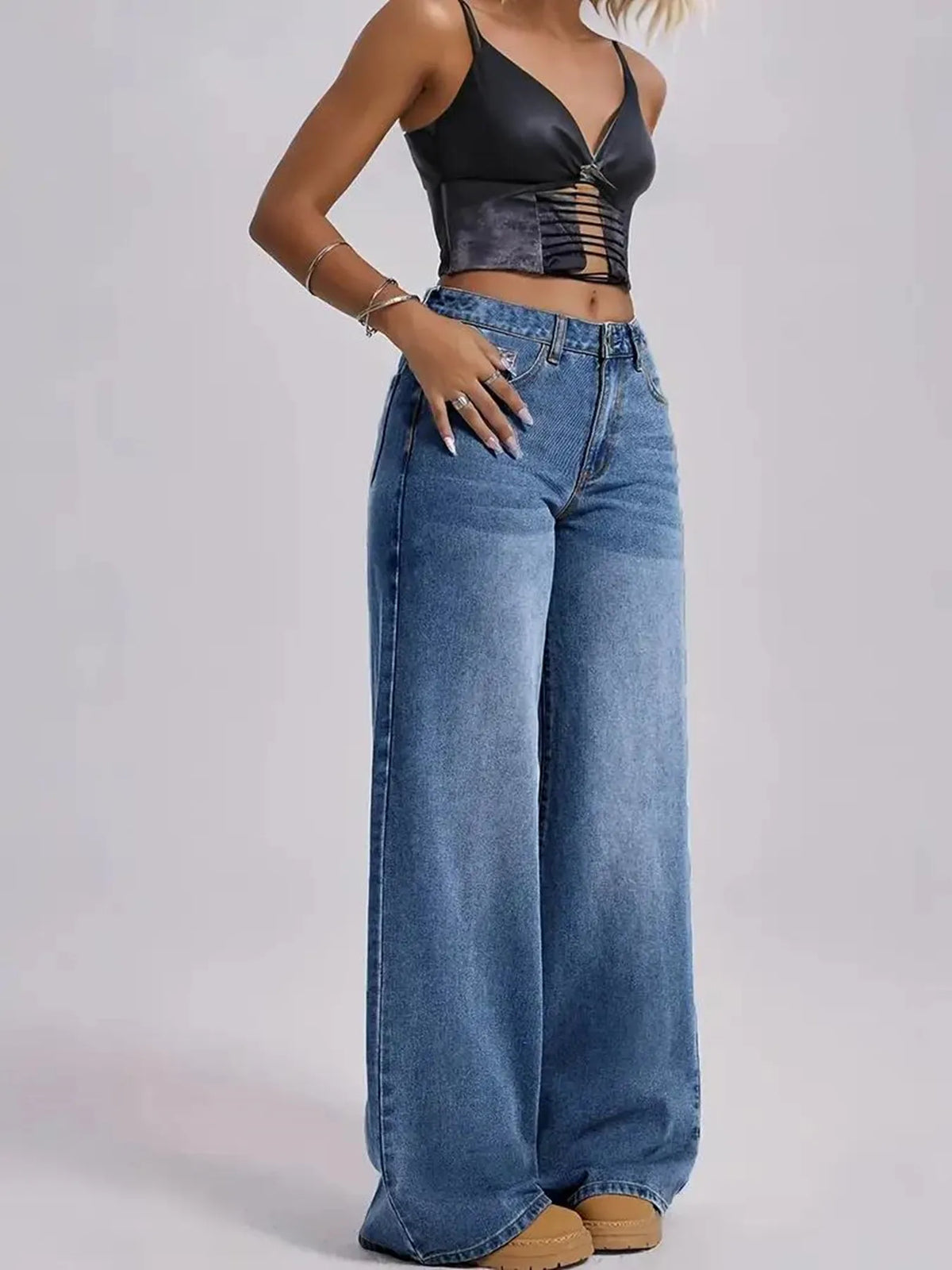 Classic High Rise Stretch Wide Leg Jeans – view 6