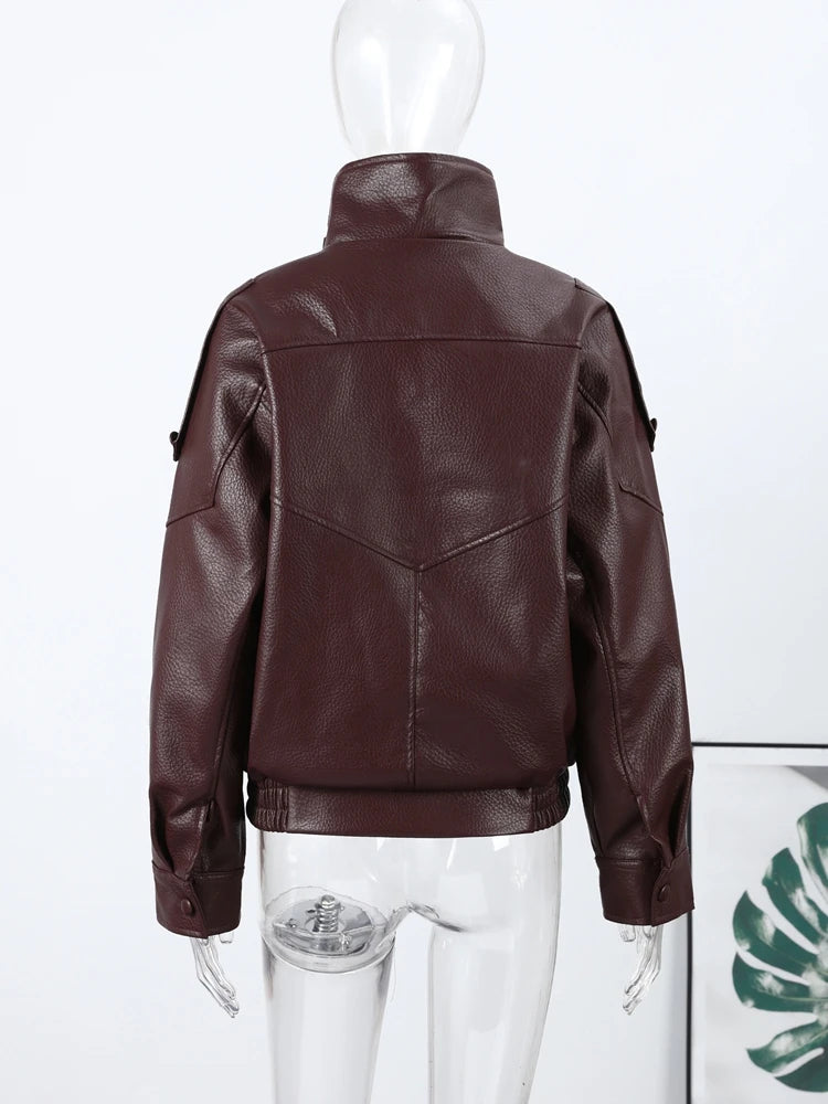 Signature Oversized Faux Leather Moto Jacket – view 6