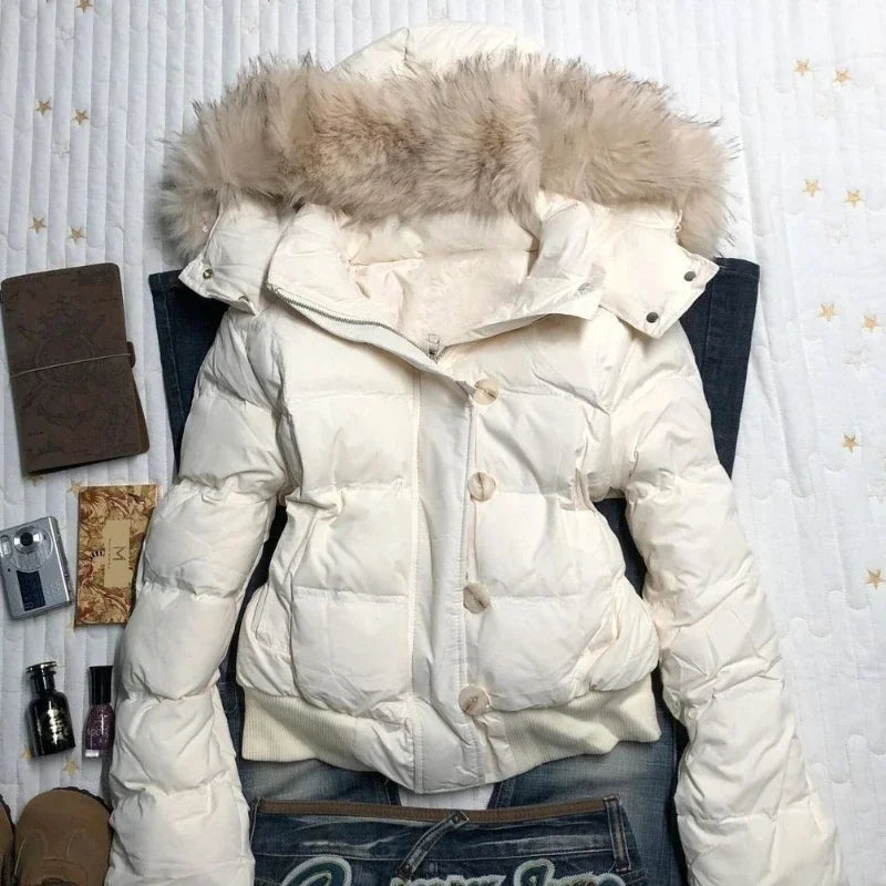 Signature Faux Fur Hood Puffer Jacket – view 7