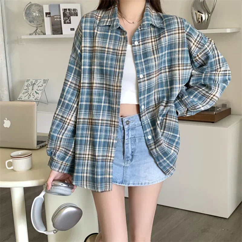 Essential Oversized Plaid Flannel Shirt – view 14