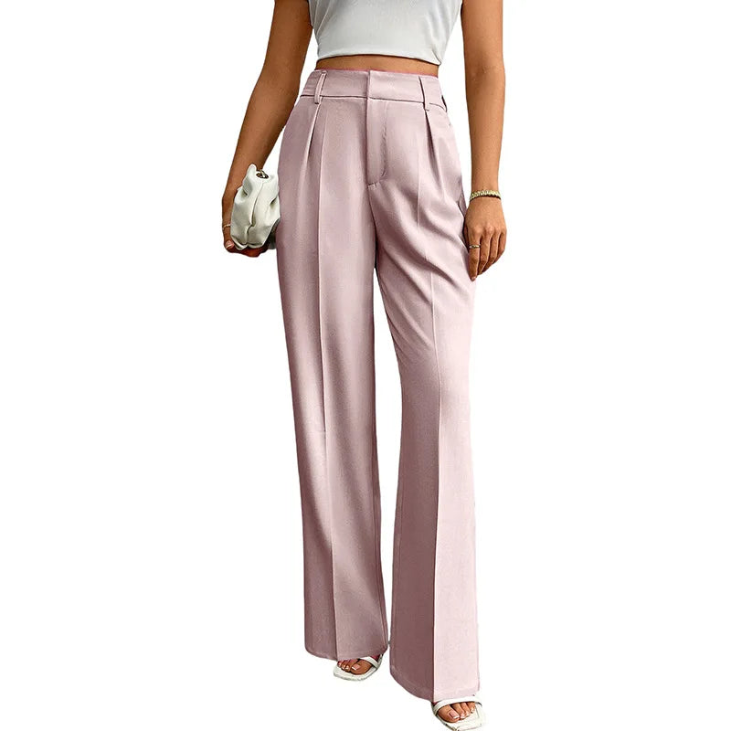 Pleat-Front Palazzo Trousers in Lilac