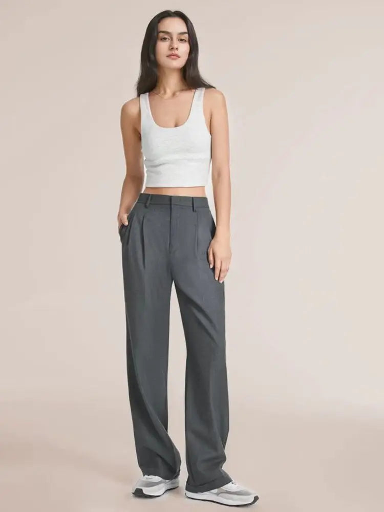 Classic Pleated High Waist Wide Leg Trousers – view 11