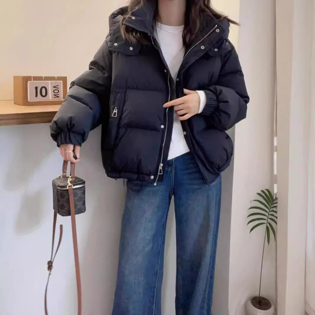 Classic Cropped Hooded Puffer Jacket – view 4