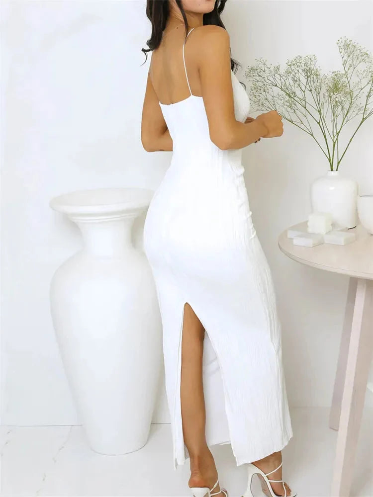 Essential Ribbed Sleeveless Bodycon Maxi Dress – view 5