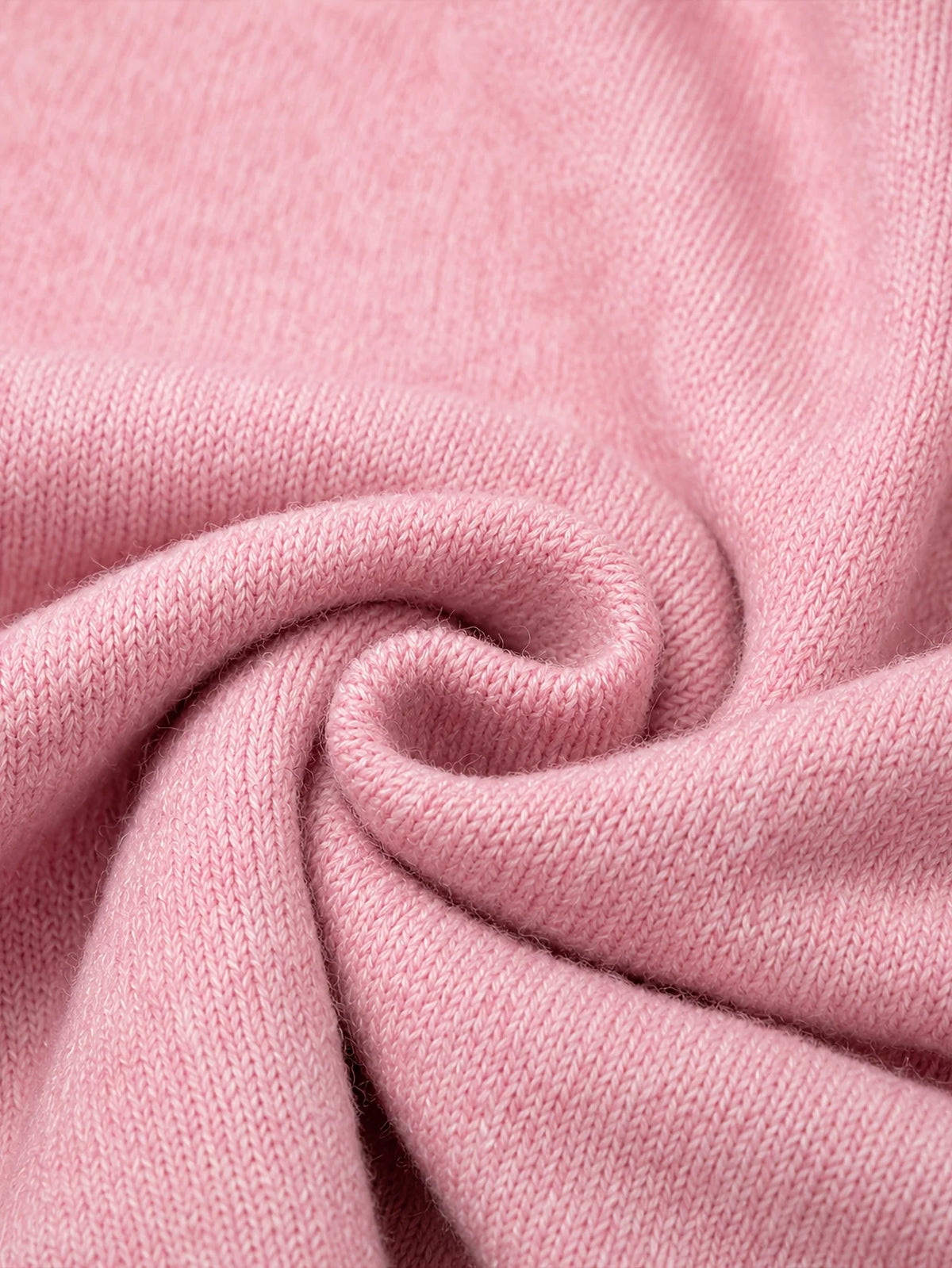 Classic Soft Knit Crew Neck Button Cardigan in Pink – view 4