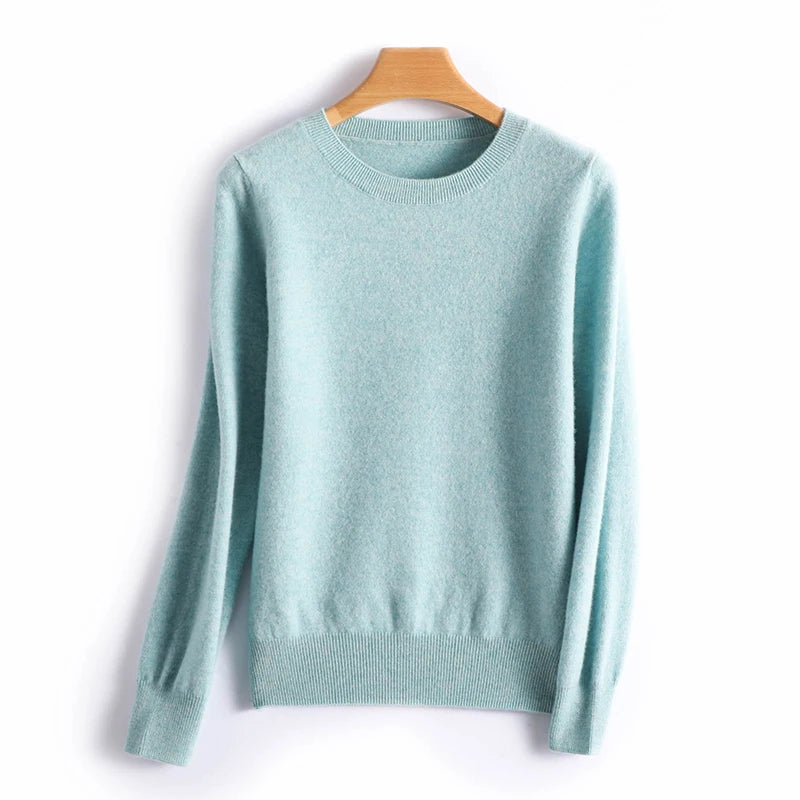 Essential Soft Knit Crew Neck Sweater in Mint – view 3