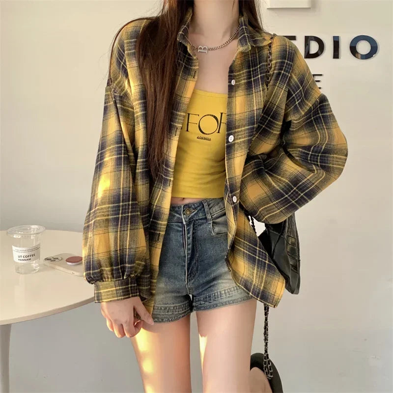 Essential Oversized Plaid Flannel Shirt – view 3