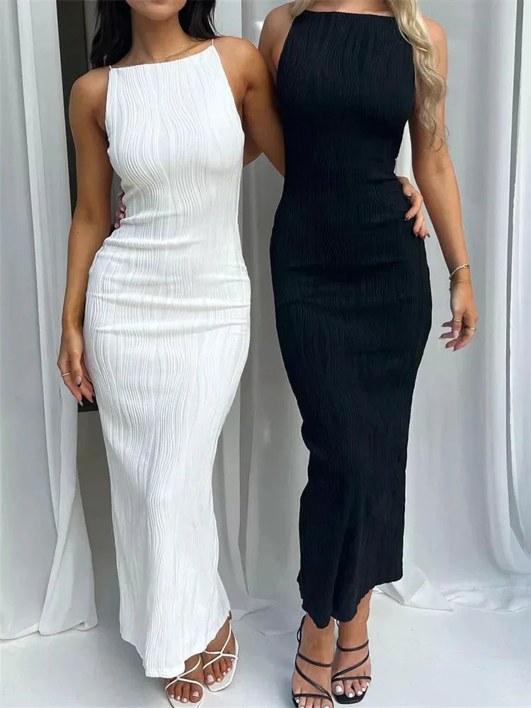 Essential Ribbed Sleeveless Bodycon Maxi Dress – view 6