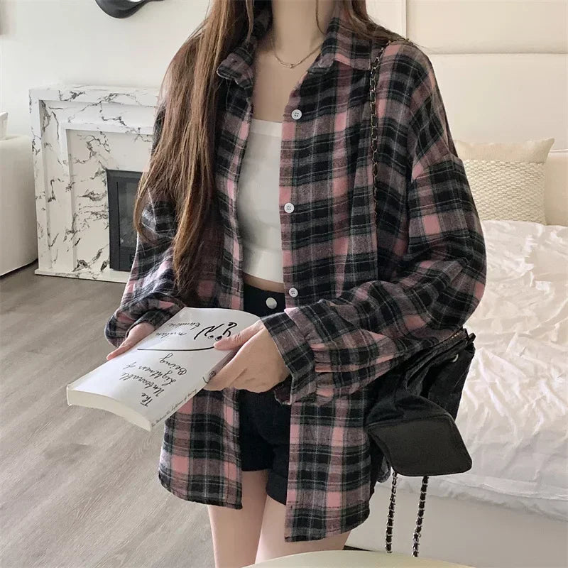 Essential Oversized Plaid Flannel Shirt – view 10