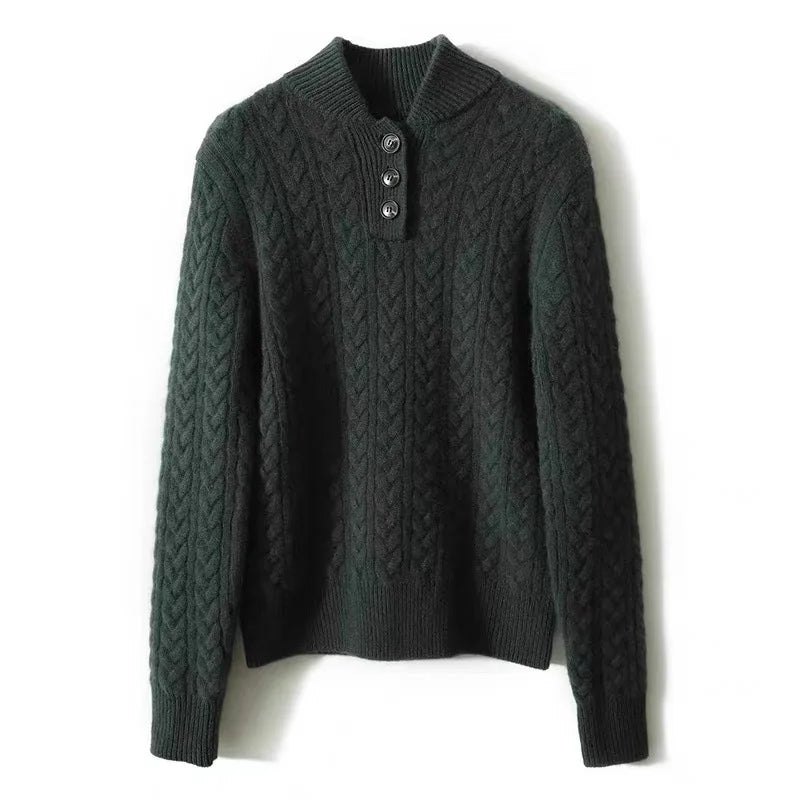 Signature Cable Knit Button Collar Sweater – view 14