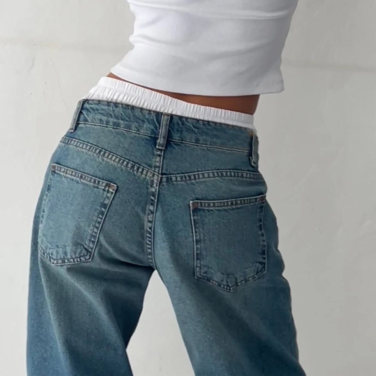 Classic Low Rise Baggy Wide Leg Jeans – view 6