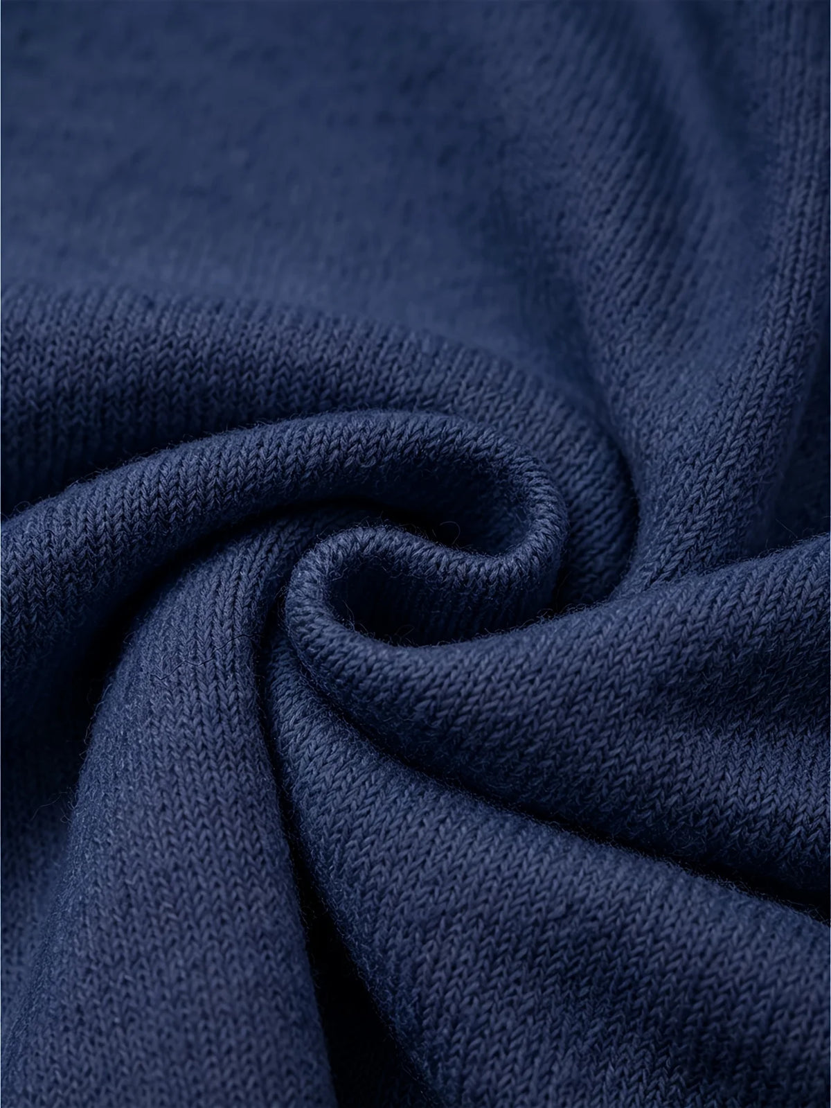 Classic Soft Knit Crew Neck Button Cardigan in Navy – view 4