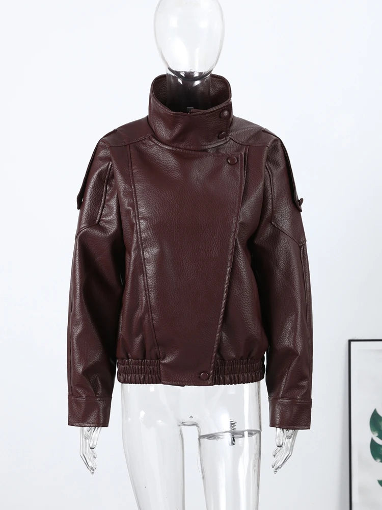 Signature Oversized Faux Leather Moto Jacket – view 5