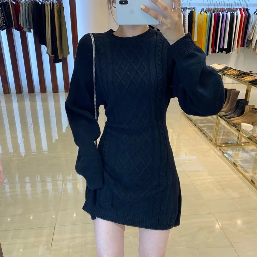 Signature Cable Knit Mini Sweater Dress – view 4