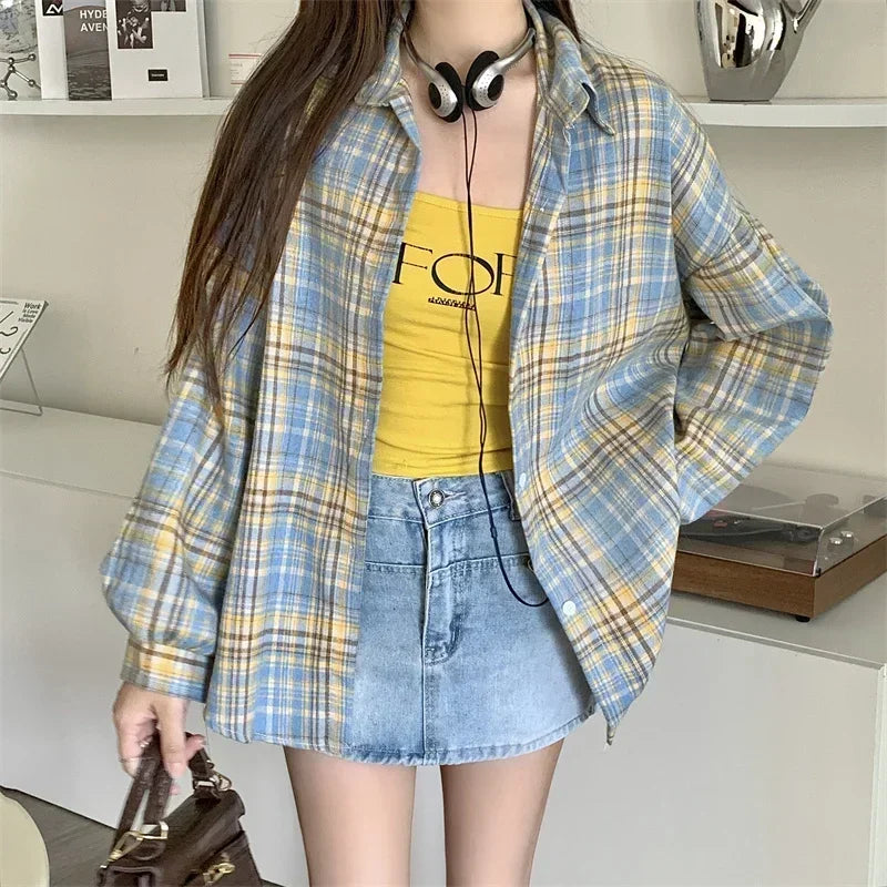 Essential Oversized Plaid Flannel Shirt – view 11
